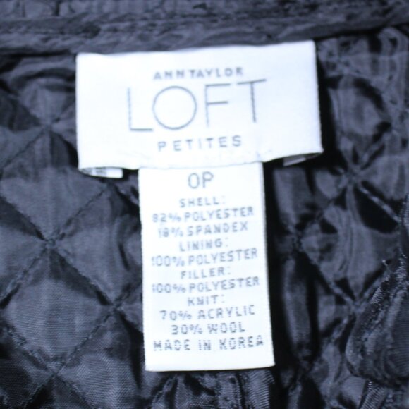 Ann Taylor LOFT Petites Quilted Black And White Hooded Vest - Picture 2 of 10